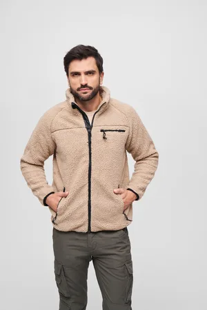 Brandit Pánská mikina Teddyfleece béžová