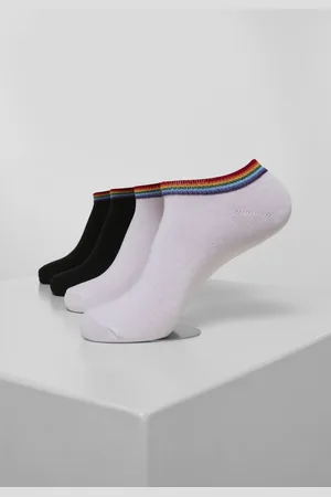 Urban classics Rainbow Socks No Show 4-Pack black/white