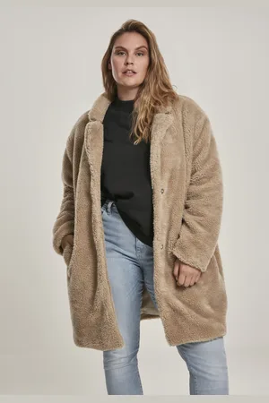 Urban classics Dámský oversized Sherpa Coat pískový