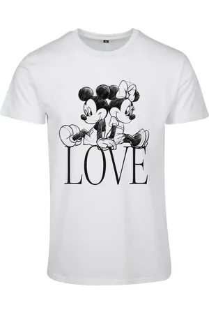 Merchcode Dámské tričko Minnie Loves Mickey Tee bílé