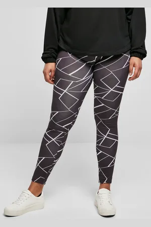 Urban classics Dámské legíny AOP geometrické černé