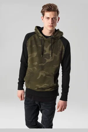 Urban classics Camo Contrast Raglan Hoody olivový camo/blk
