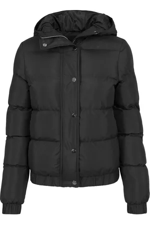 Urban classics Dámská bunda Puffer s kapucí černá