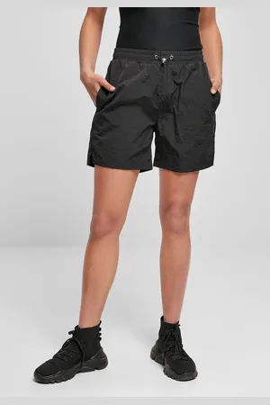 Urban classics Dámské kraťasy Crinkle Nylon v černé barvě