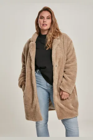 Urban classics Dámský oversized Sherpa Coat pískový