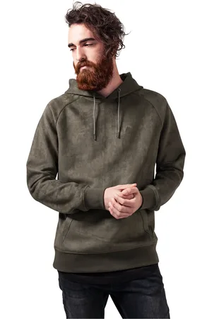 Urban classics Imitace semišové olivy s kapucí