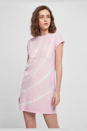 Urban classics Dámské šaty Tie Dye růžové