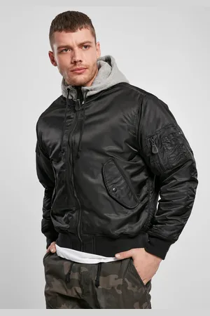 Brandit Bunda Bomber s kapucí MA1 blk/grey
