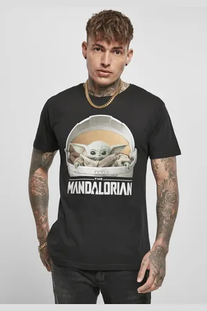 Merchcode Dětské tričko s logem Yoda Mandalorian, černé