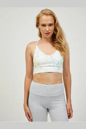 Guess Bílá sportovní vzorovaná podprsenka Betty - Dámské