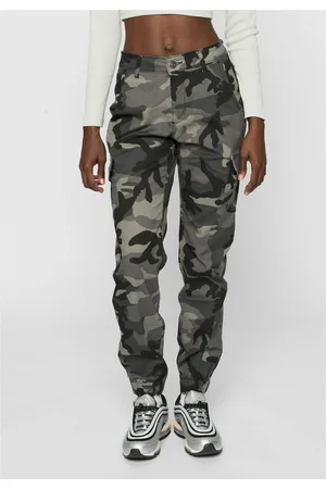 Urban classics Dámské kalhoty Camo Cargo s vysokým pasem tmavé masky