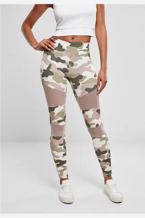 Urban classics Dámské legíny Camo Tech Mesh Dukrose camo
