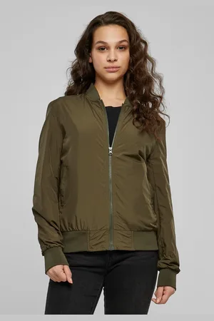 Urban classics Dámská bunda Light Bomber Jacket tmavě olivová