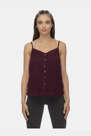 Ragwear Vínový lněný top Antolia - Dámské