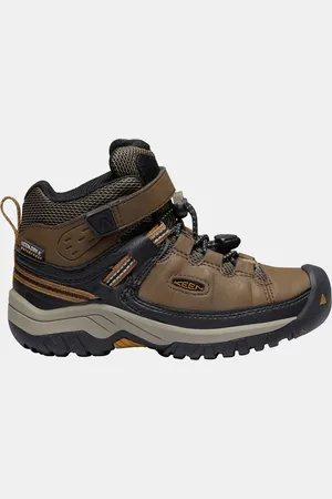 Keen Hnědé klučičí kožené zimní boty Targhee - Kluci