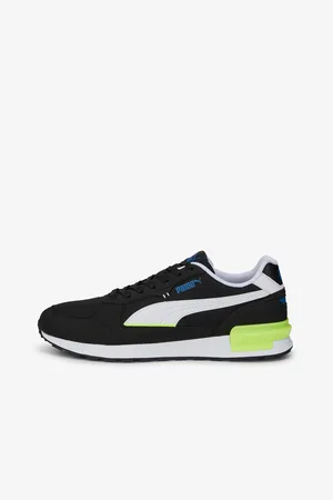 PUMA Bílo-černé pánské tenisky s detaily v semišové úpravě Graviton - Pánské