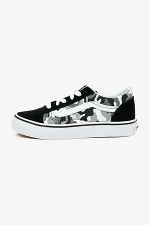 Vans Šedo-černé klučičí vzorované tenisky s detaily v semišové úpravě V - unisex