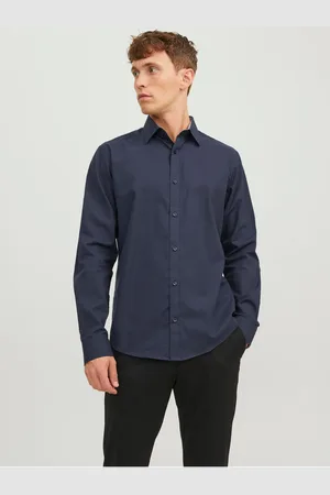 JACK & JONES Tmavě pánská košile Label - Pánské