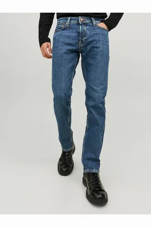 JACK & JONES Modré pánské slim fit džíny Tim - Pánské