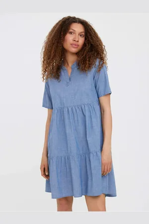 VERO MODA Modré šaty Paulina - Dámské