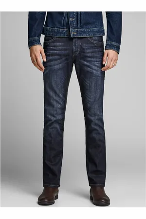 JACK & JONES Tmavě modré pánské džíny Clark Original - Pánské