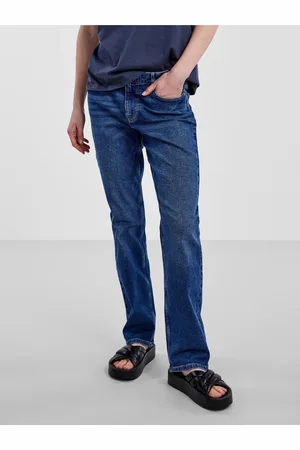 Pieces® Modré dámské straight fit džíny Kesia - Dámské