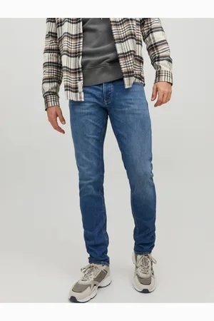 JACK & JONES Modré pánské slim fit džíny Liam - Pánské