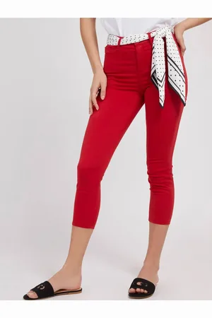Guess Červené dámské skinny fit džíny s šátkem 1981 Capri - Dámské