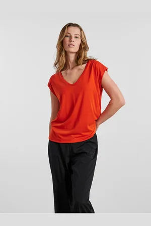 Pieces® Oranžové dámské tričko Kamala - Dámské