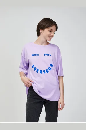 VERO MODA Světle fialové oversize tričko Skye Cody - Dámské