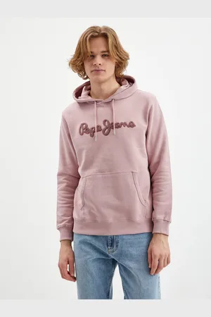 Pepe Jeans Růžová pánská mikina s kapucí Ryan - Pánské