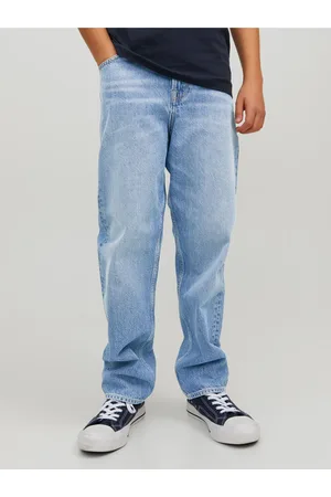 JACK & JONES Světle modré klučičí straight fit džíny Chris - Kluci