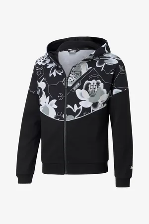 PUMA Černá holčičí mikina Alpha Full-Zip - unisex