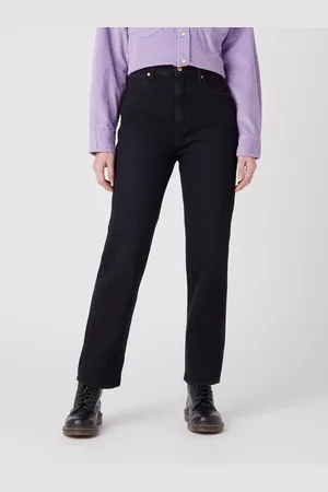 Wrangler Černé dámské straight fit džíny - Dámské