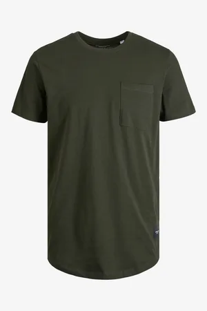 JACK & JONES Tmavě zelené pánské tričko Noa - Pánské