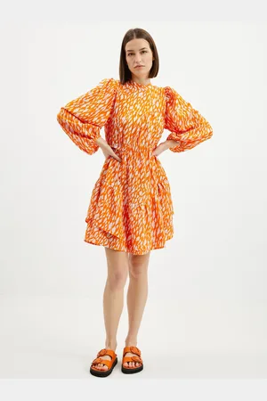VERO MODA Oranžové vzorované šaty Daisy - Dámské