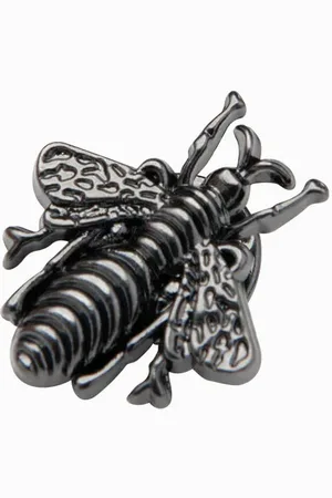 Ombre Clothing Decorative metal bee pin - black