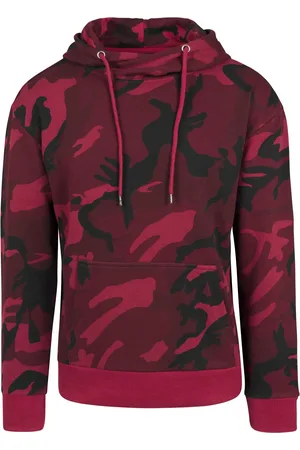 Urban classics High Neck Camo Hoody Vínové maskování