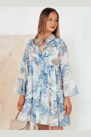 D-Street Mini šaty PRINSA Barva blankytná modř