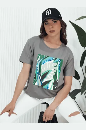 D-Street T-shirt damski z nadrukiem MUYUMBA grafitowy