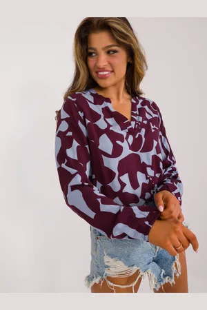 Sublevel Blouse-D73771M11186A-burgundy