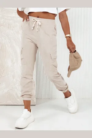 D-Street Dámské pruhované kalhoty CHICCORD beige