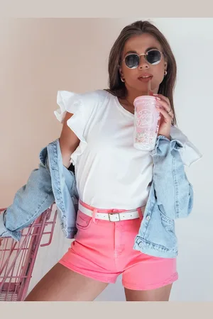 D-Street Szorty jeansowe damskie GLAMWEAR różowe