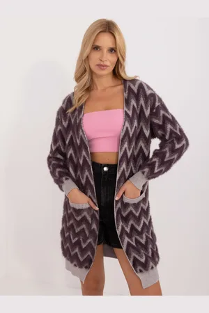 Wool Fashion Italia Cardigan-AT-SW-2340-A.00-dark purple
