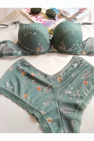 Dewberry 58362 Padded Supported Floral Boxer Type Underwear-GREEN