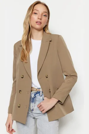 Trendyol Light Brown Regular Lined Woven Blazer Jacket