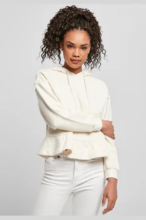 Urban classics Dámské organické Volants Hoody whitesand