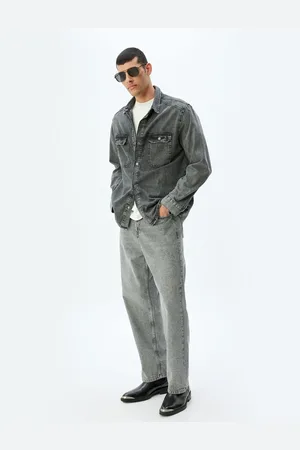 Koton Long Sleeve Clamshell Pocket Detailed Cotton Jean Shirt Jacket