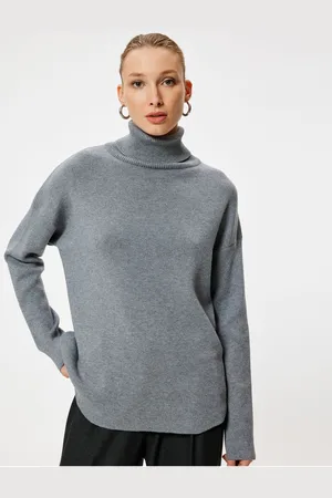 Koton Turtleneck Oversize Knitwear Sweater Long Sleeve Soft Textured