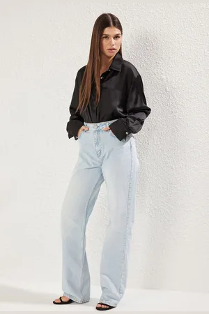 Trendyol Light Blue Low Waist Wide Leg Jeans